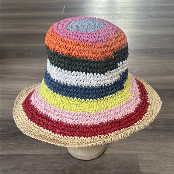 Hatattack Women’s Sun Hat Striped OS Woven Cute Bucket Hat - Picture 3 of 5